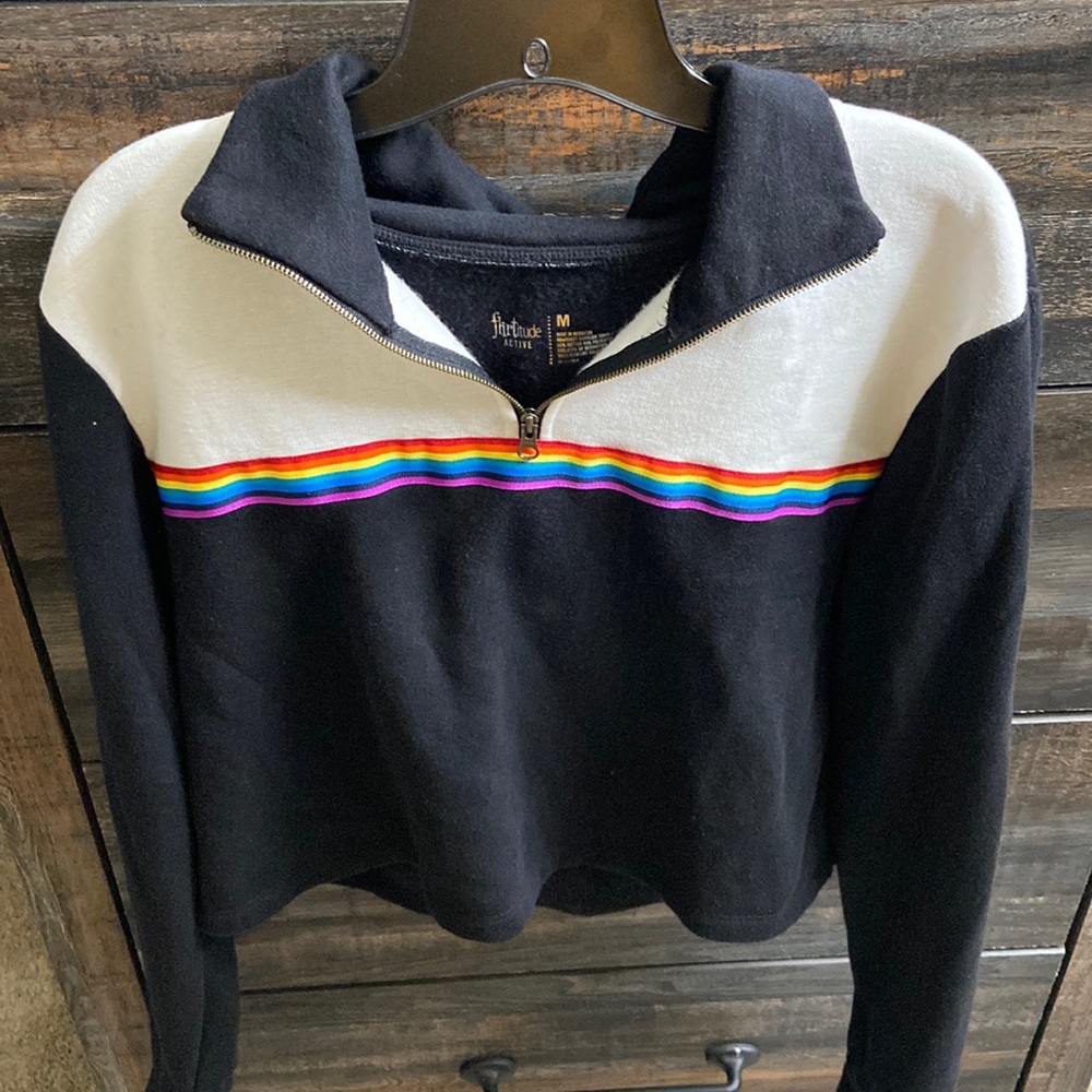 Black Crop top, size M. Winter, cozy